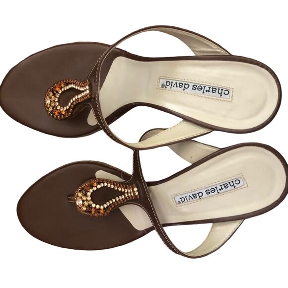 Charles David designer heels brown sz 38 - Picture 6 of 15
